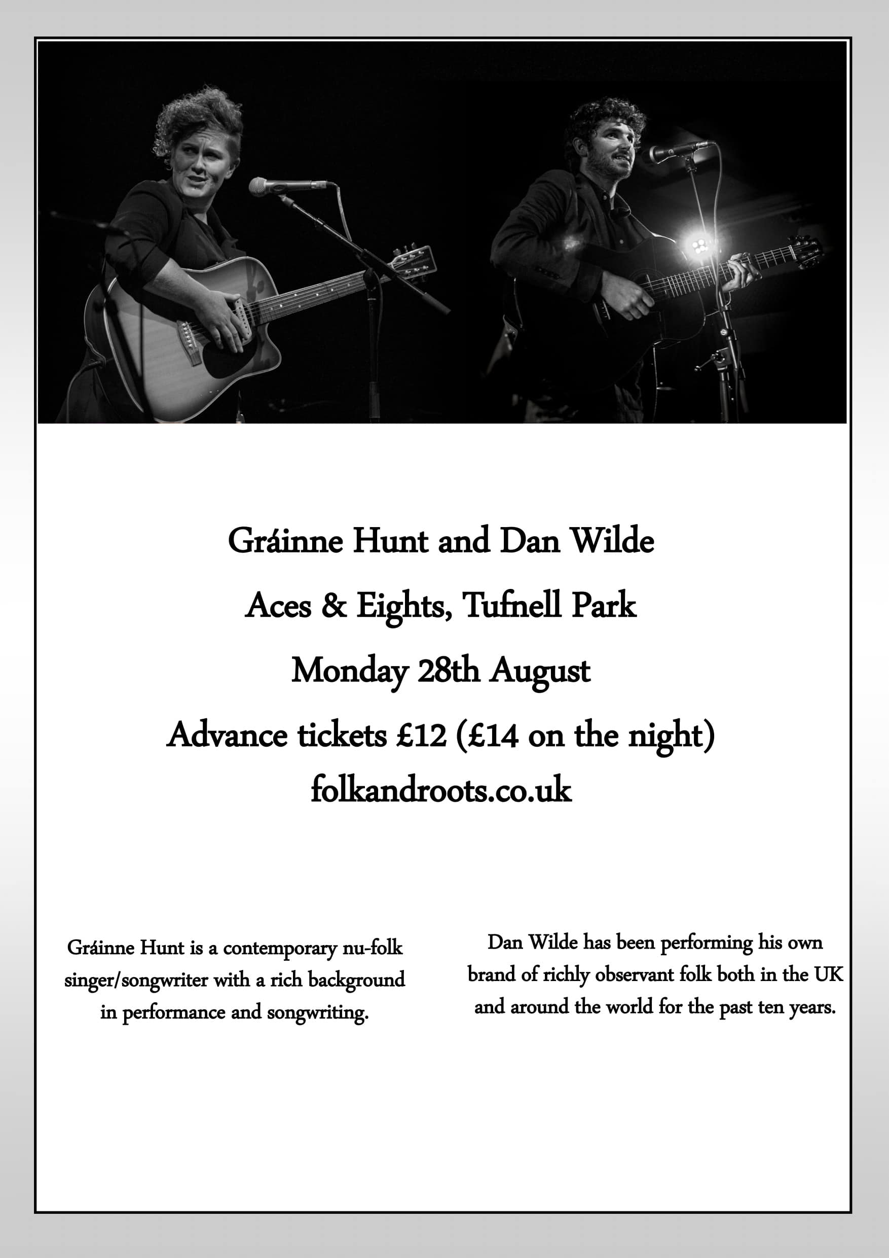 Folk&Roots Present Gráinne Hunt and Dan Wilde