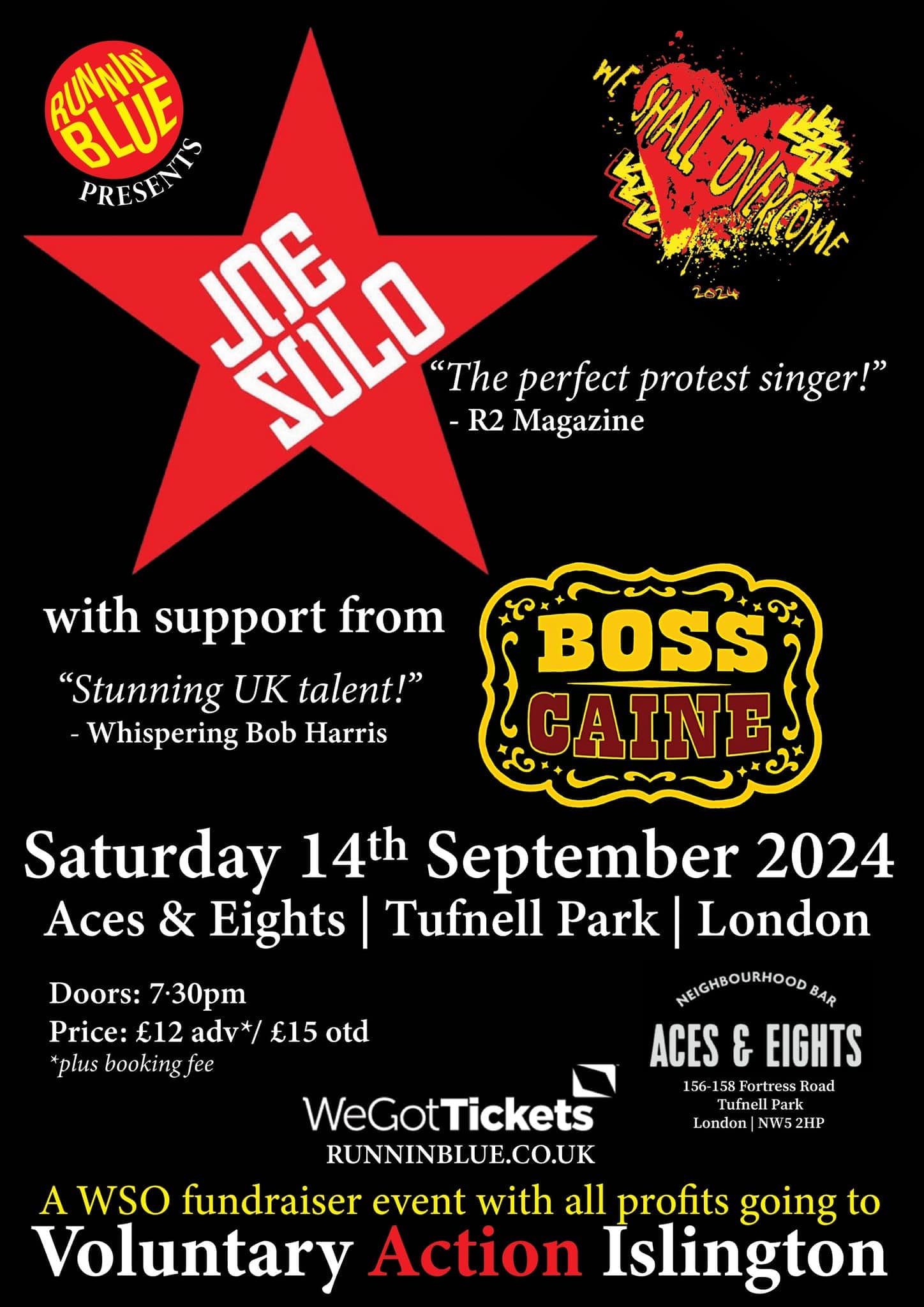 Runnin' Blue Present Joe Solo and Boss Caine in aid of Voluntary Action Islington.