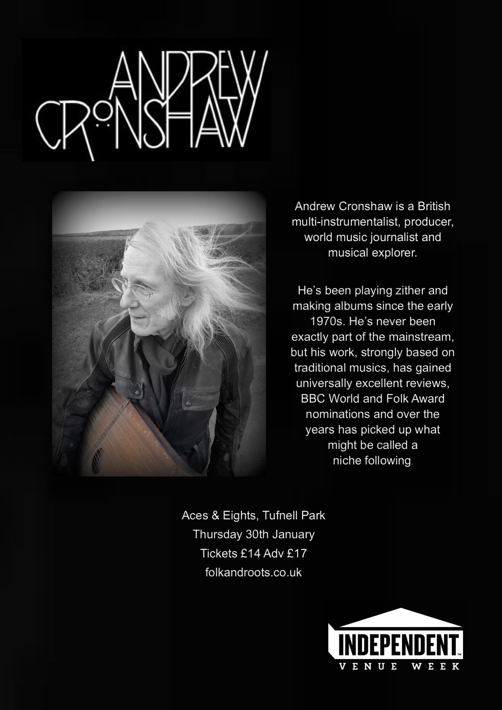 FolkAndRoots Present Andrew Cronshaw (As part of Independent Venue week)