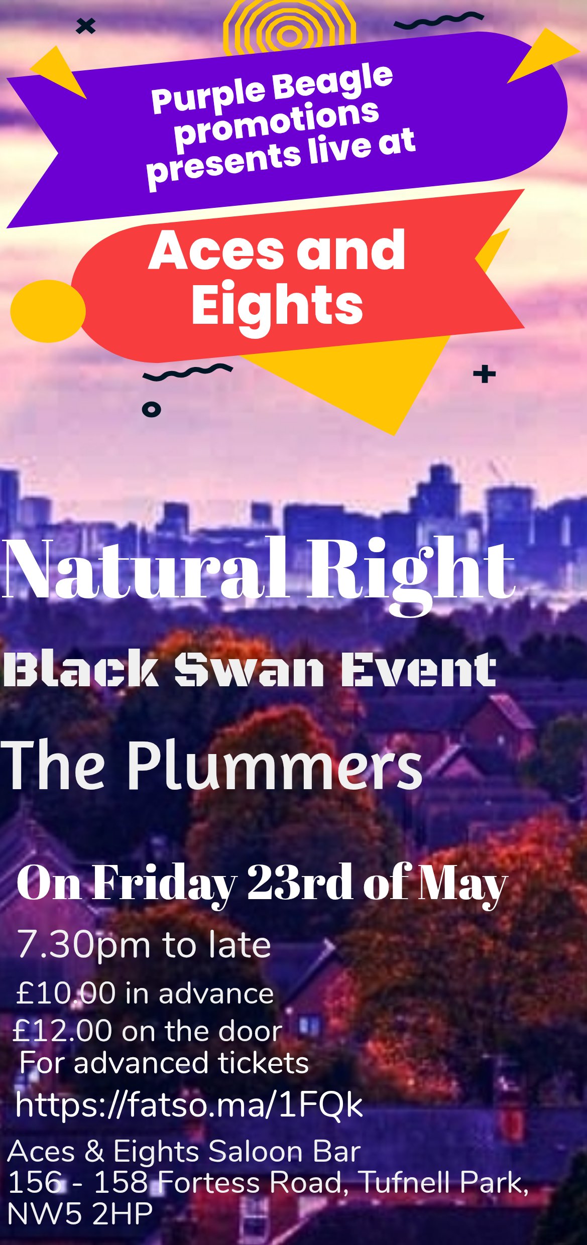 Purple Beagle Promotions Present Natural Right  + Black Swan Event + The Plummers