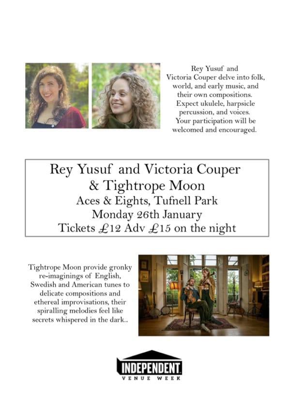 Rey Yusuf and Victoria Couper + Tightrope Moon as part of Independent Venue Week 2026