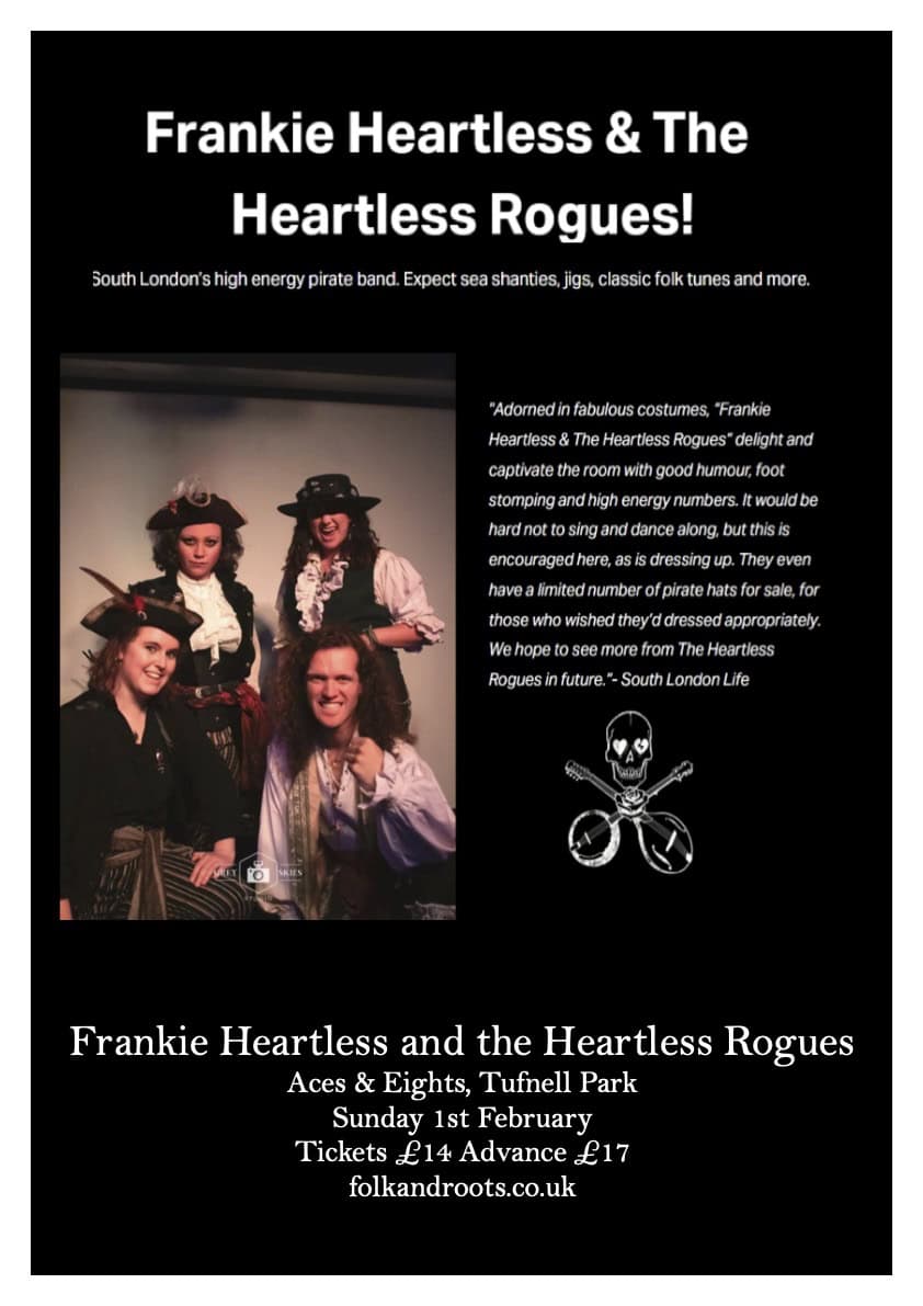 FolkAndRoots Present Frankie Heartless and the Heartless Rogues as part of Independent Venue Week