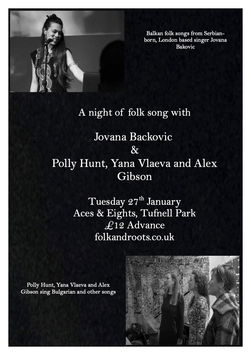 FolkAndRoots Present Jovana Backovic and Polly Hunt, Yana Vlaeva & Alex Gibson