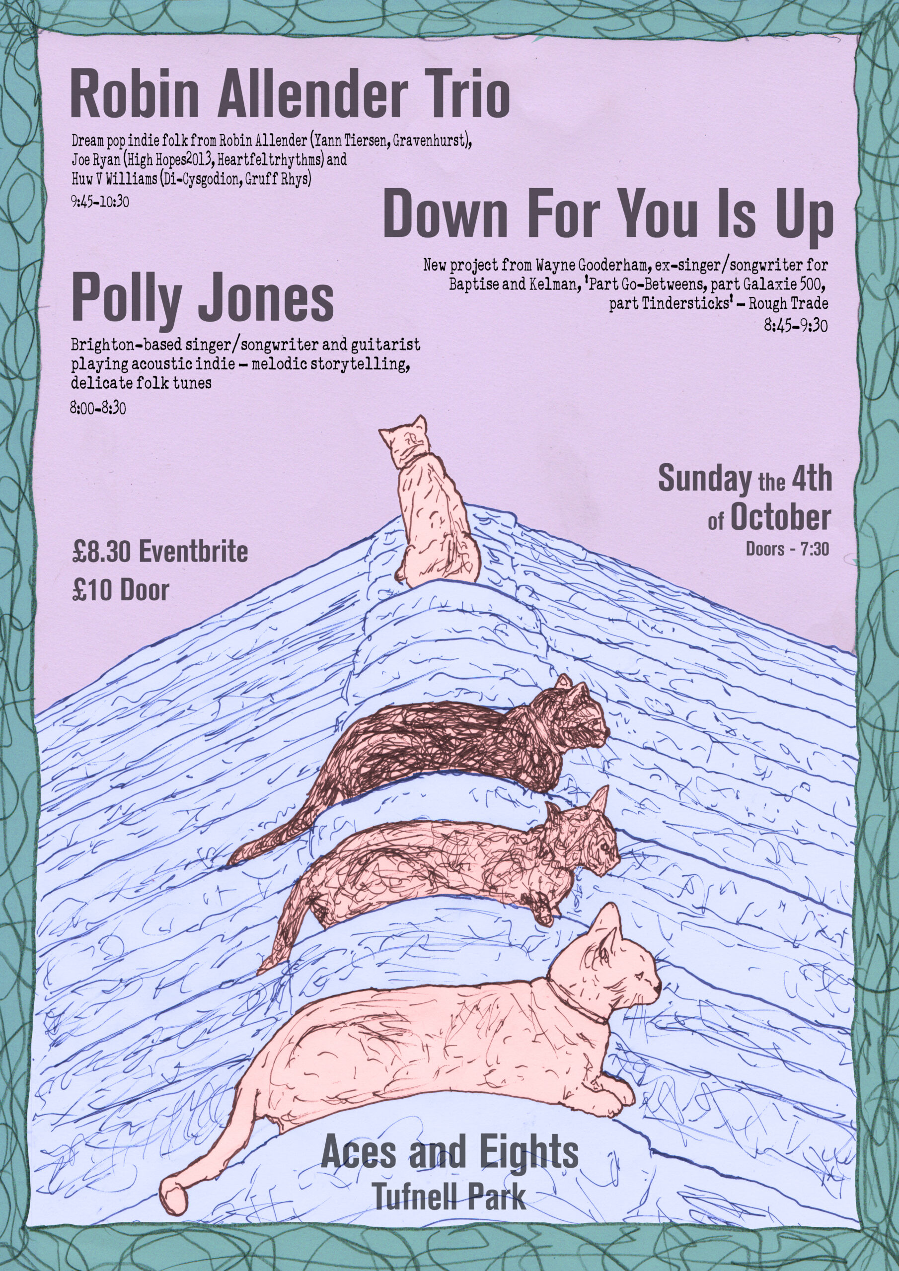 Robin Allender Trio + Down For You Is Up + Polly Jones.